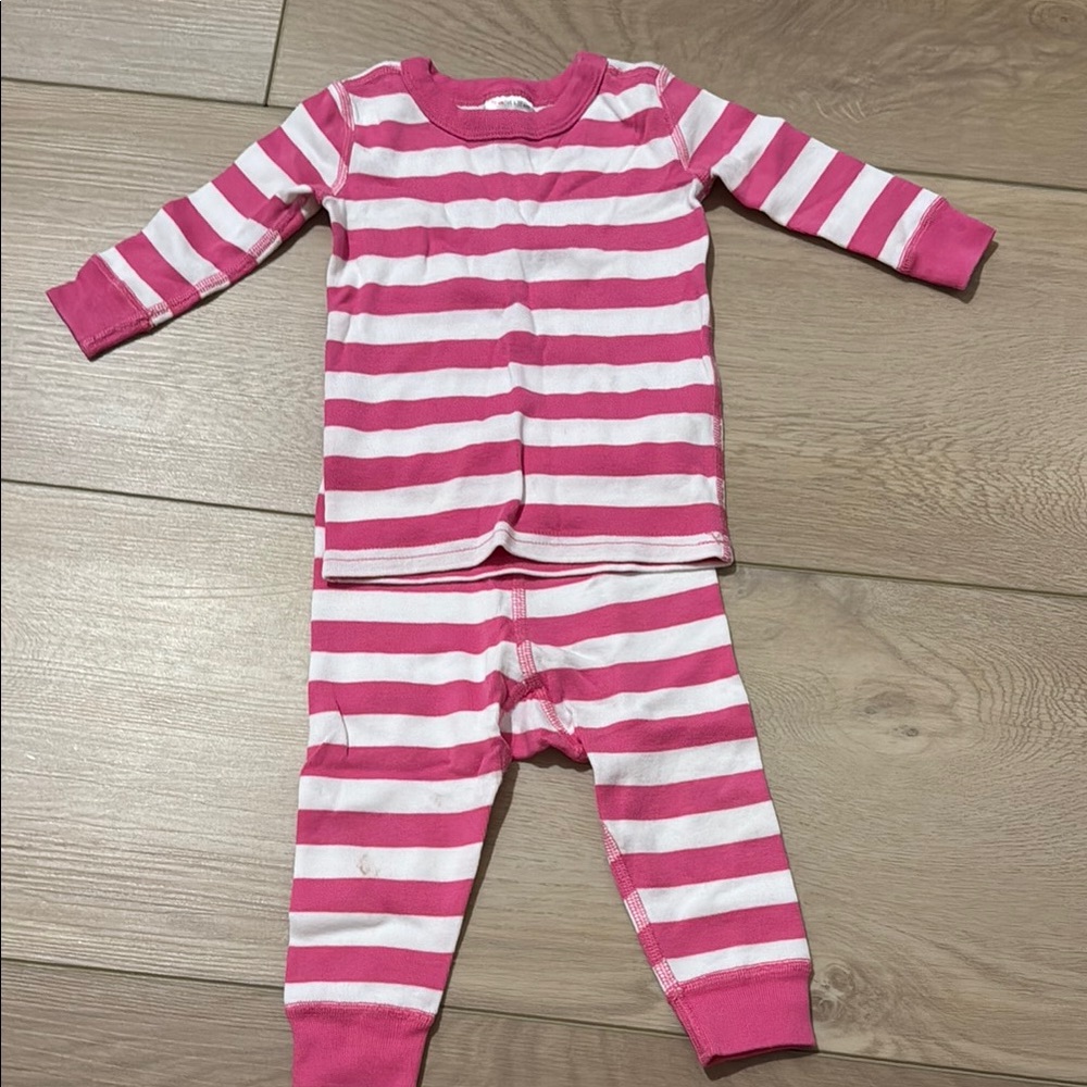 Pink and White Striped baby Pajamas